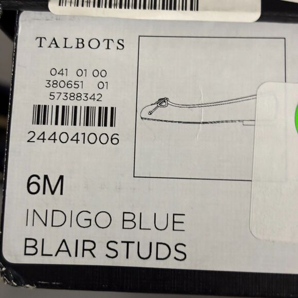 Talbots Women Blair Studded Suede Ballet Flats NIB New Navy Gold Size 6 - Picture 9 of 9